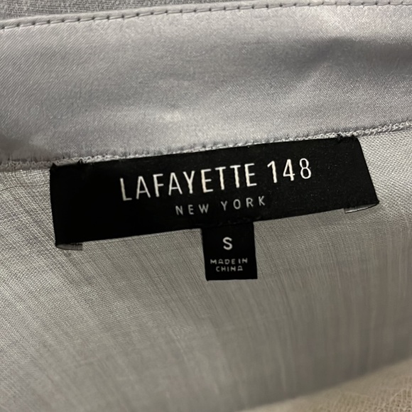 LAFAYETTE 148 New York Andra Semi Sheer Oversized Button Down Shirt- Size S - Picture 7 of 14